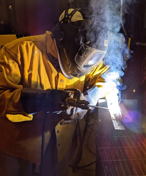 a person welding