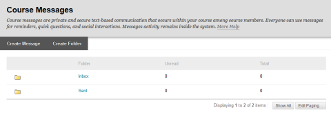 course messages menu